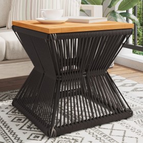 Black acacia wood wire base coffee table 38x38x38 cm by vidaXL, Garden tables - Ref: Foro24-365636, Price: 75,99 €, Discount: %