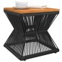 Black acacia wood wire base coffee table 38x38x38 cm by vidaXL, Garden tables - Ref: Foro24-365636, Price: 73,42 €, Discount: %