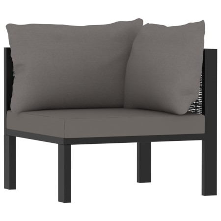 Ecksofa mit linker Armlehne anthrazitfarbenes PE-Rattan von vidaXL, Modulare Sofas für den Außenbereich - Ref: Foro24-49397, ...