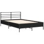 Engineered wood and black metal bed frame 120x200cm by vidaXL, Beds and slatted bases - Ref: Foro24-3280037, Price: 141,87 €,...