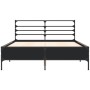 Engineered wood and black metal bed frame 120x200cm by vidaXL, Beds and slatted bases - Ref: Foro24-3280037, Price: 141,87 €,...