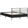 Engineered wood and black metal bed frame 120x200cm by vidaXL, Beds and slatted bases - Ref: Foro24-3280037, Price: 141,87 €,...