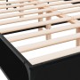 Engineered wood and black metal bed frame 120x200cm by vidaXL, Beds and slatted bases - Ref: Foro24-3280037, Price: 141,87 €,...