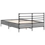 Estructura cama madera ingeniería metal gris Sonoma 120x200 cm de vidaXL, Camas y somieres - Ref: Foro24-3280040, Precio: 142...