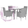 Set comedor jardín 5 pzas cojines ratán sintético vidrio negro de vidaXL, Conjuntos de jardín - Ref: Foro24-3278544, Precio: ...