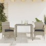 Garden dining set 3 pieces and light gray glass PE rattan cushions by vidaXL, Garden sets - Ref: Foro24-3278573, Price: 218,2...