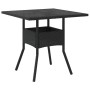 Set comedor jardín 5 pzas cojines ratán sintético vidrio negro de vidaXL, Conjuntos de jardín - Ref: Foro24-3278602, Precio: ...