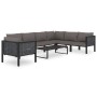 Ecksofa mit linker Armlehne anthrazitfarbenes PE-Rattan von vidaXL, Modulare Sofas für den Außenbereich - Ref: Foro24-49397, ...