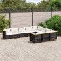 Set de sofás de jardín 10 pzas cojines ratán sintético negro de vidaXL, Conjuntos de jardín - Ref: Foro24-3262034, Precio: 78...