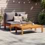 Garden sofa without armrests with cushions 2 seater acacia wood by vidaXL, Modular outdoor sofas - Ref: Foro24-367631, Price:...