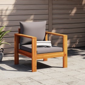 Sillón de jardín con cojines madera maciza de acacia de vidaXL, Sofás modulares de exterior - Ref: Foro24-367627, Precio: 113...