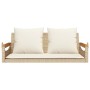 Banco columpio con cojines ratán sintético beige 109x62x40 cm de vidaXL, Bancos de jardín - Ref: Foro24-368148, Precio: 119,9...