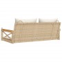 Banco columpio con cojines ratán sintético beige 109x62x40 cm de vidaXL, Bancos de jardín - Ref: Foro24-368157, Precio: 116,0...