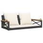 Swing bench with black synthetic rattan cushions 109x62x40 cm by vidaXL, garden benches - Ref: Foro24-368155, Price: 120,26 €...