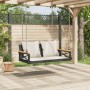 Swing bench with black synthetic rattan cushions 109x62x40 cm by vidaXL, garden benches - Ref: Foro24-368155, Price: 120,26 €...