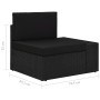 Schwarzes 2-Sitzer-Sofagarnitur aus synthetischem Rattan von vidaXL, Modulare Sofas für den Außenbereich - Ref: Foro24-49505,...