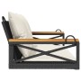 Swing bench with black synthetic rattan cushions 109x62x40 cm by vidaXL, garden benches - Ref: Foro24-368155, Price: 120,26 €...