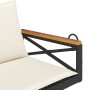 Swing bench with black synthetic rattan cushions 109x62x40 cm by vidaXL, garden benches - Ref: Foro24-368155, Price: 120,26 €...