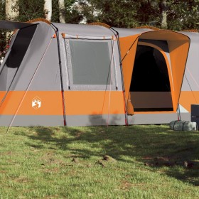 Campingzelt mit Tunnel 4 Personen wasserdicht grau orange von vidaXL, Zelte - Ref: Foro24-94630, Preis: 261,99 €, Rabatt: %