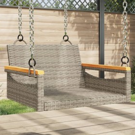 Gray synthetic rattan swing bench 63x62x40 cm by vidaXL, garden benches - Ref: Foro24-368162, Price: 71,99 €, Discount: %