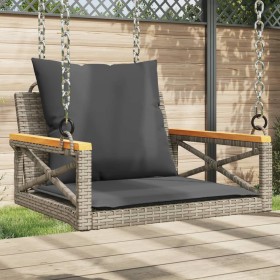 Swing bench with gray synthetic rattan cushions 63x62x40 cm by vidaXL, garden benches - Ref: Foro24-368174, Price: 85,99 €, D...