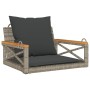 Swing bench with gray synthetic rattan cushions 63x62x40 cm by vidaXL, garden benches - Ref: Foro24-368174, Price: 85,23 €, D...