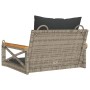 Swing bench with gray synthetic rattan cushions 63x62x40 cm by vidaXL, garden benches - Ref: Foro24-368174, Price: 85,23 €, D...