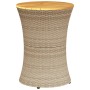 Mesa de jardín forma de tambor ratán sintético y madera beige de vidaXL, Mesas de jardín - Ref: Foro24-368298, Precio: 78,54 ...