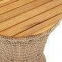 Mesa de jardín forma de tambor ratán sintético y madera beige de vidaXL, Mesas de jardín - Ref: Foro24-368298, Precio: 78,54 ...