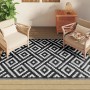 Black and white PP outdoor rug 140x200 cm by vidaXL, Outdoor protectors - Ref: Foro24-368576, Price: 30,01 €, Discount: %