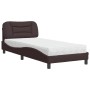 Cama con colchón tela marrón oscuro 80x200 cm de vidaXL, Camas y somieres - Ref: Foro24-3208495, Precio: 275,99 €, Descuento: %