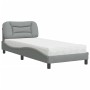 Cama con colchón tela gris claro 90x200 cm de vidaXL, Camas y somieres - Ref: Foro24-3208506, Precio: 290,29 €, Descuento: %