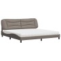 Bed with taupe gray fabric mattress 200x200 cm by vidaXL, Beds and slatted bases - Ref: Foro24-3208559, Price: 519,28 €, Disc...