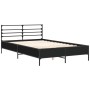 Engineered wood and black metal bed frame 140x200cm by vidaXL, Beds and slatted bases - Ref: Foro24-3280042, Price: 151,46 €,...