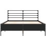 Engineered wood and black metal bed frame 140x200cm by vidaXL, Beds and slatted bases - Ref: Foro24-3280042, Price: 151,46 €,...