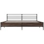 Estructura cama madera ingeniería metal marrón roble 180x200 cm de vidaXL, Camas y somieres - Ref: Foro24-3280061, Precio: 16...