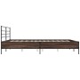 Estructura cama madera ingeniería metal marrón roble 180x200 cm de vidaXL, Camas y somieres - Ref: Foro24-3280061, Precio: 16...