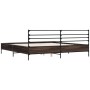 Estructura cama madera ingeniería metal marrón roble 180x200 cm de vidaXL, Camas y somieres - Ref: Foro24-3280061, Precio: 16...