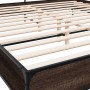 Estructura cama madera ingeniería metal marrón roble 180x200 cm de vidaXL, Camas y somieres - Ref: Foro24-3280061, Precio: 16...