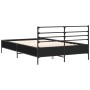 Engineered wood and black metal bed frame 140x190cm by vidaXL, Beds and slatted bases - Ref: Foro24-3280077, Price: 149,11 €,...