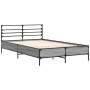 Sonoma gray metal engineered wood bed frame 140x190 cm by vidaXL, Beds and slatted bases - Ref: Foro24-3280080, Price: 149,57...