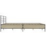 Estructura cama madera ingeniería metal roble Sonoma 200x200 cm de vidaXL, Camas y somieres - Ref: Foro24-3280063, Precio: 16...