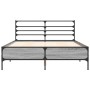 Estructura cama madera ingeniería metal gris Sonoma 135x190 cm de vidaXL, Camas y somieres - Ref: Foro24-3280075, Precio: 147...