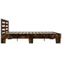 Estructura cama madera ingeniería metal roble ahumado 180x200cm de vidaXL, Camas y somieres - Ref: Foro24-3280089, Precio: 17...