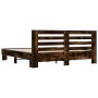 Estructura cama madera ingeniería metal roble ahumado 180x200cm de vidaXL, Camas y somieres - Ref: Foro24-3280089, Precio: 17...