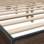 Engineered wood bed frame oak brown metal 160x200 cm by vidaXL, Beds and slatted bases - Ref: Foro24-3280096, Price: 165,01 €...