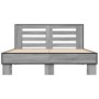 Estructura cama madera ingeniería metal gris Sonoma 140x200 cm de vidaXL, Camas y somieres - Ref: Foro24-3280105, Precio: 158...