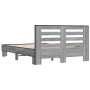 Estructura cama madera ingeniería metal gris Sonoma 140x200 cm de vidaXL, Camas y somieres - Ref: Foro24-3280105, Precio: 158...