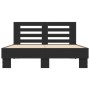 Engineered wood and black metal bed frame 120x200cm by vidaXL, Beds and slatted bases - Ref: Foro24-3280107, Price: 154,36 €,...