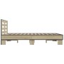 Estructura cama madera ingeniería metal roble Sonoma 120x190 cm de vidaXL, Camas y somieres - Ref: Foro24-3280118, Precio: 15...